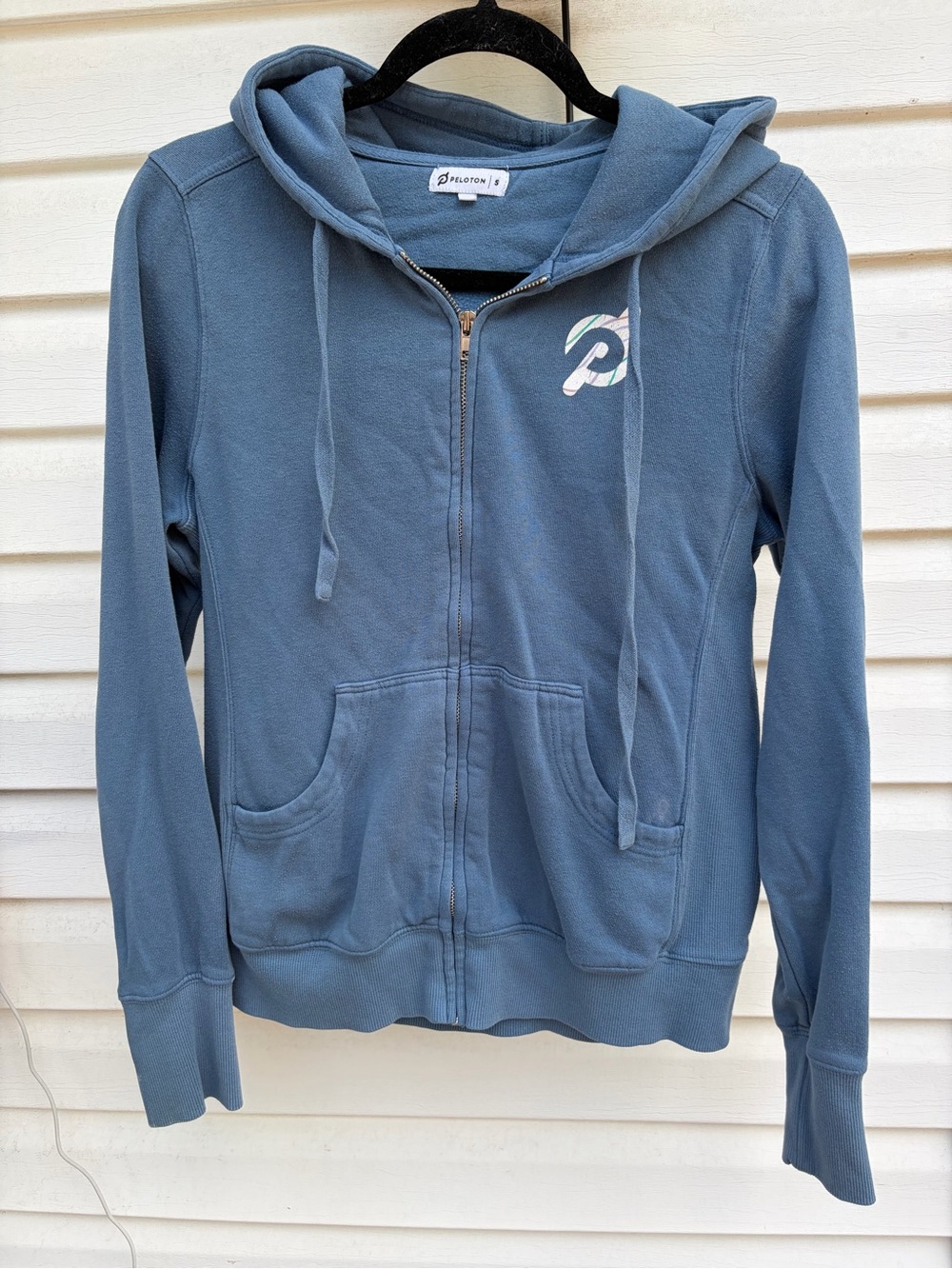Peloton Women’s Small Blue Full Zip Hoodie Together We Go Far Logo Sweatshirt